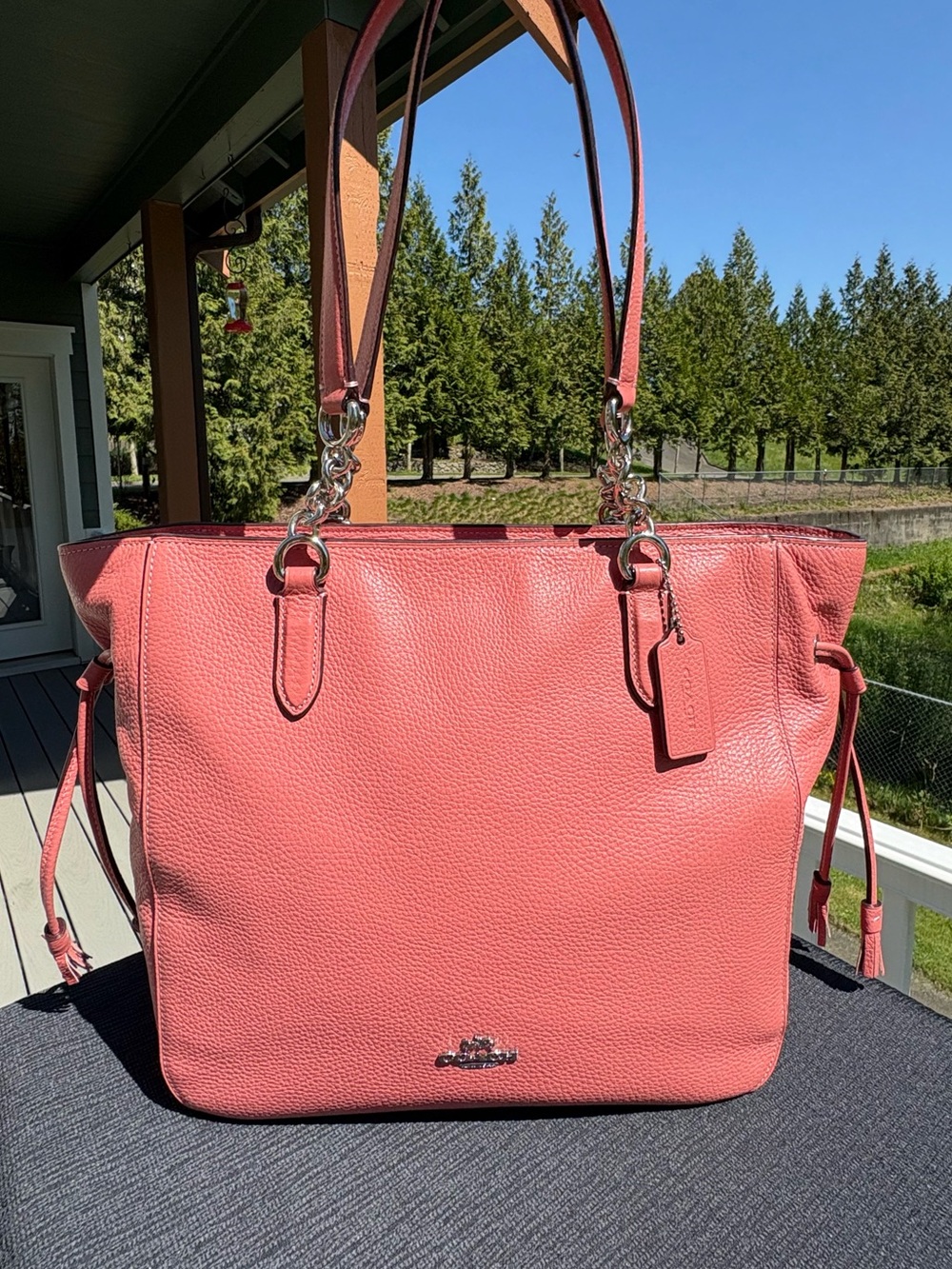NWT COACH Elle Chain Tote Bag In Rose Petal 72650